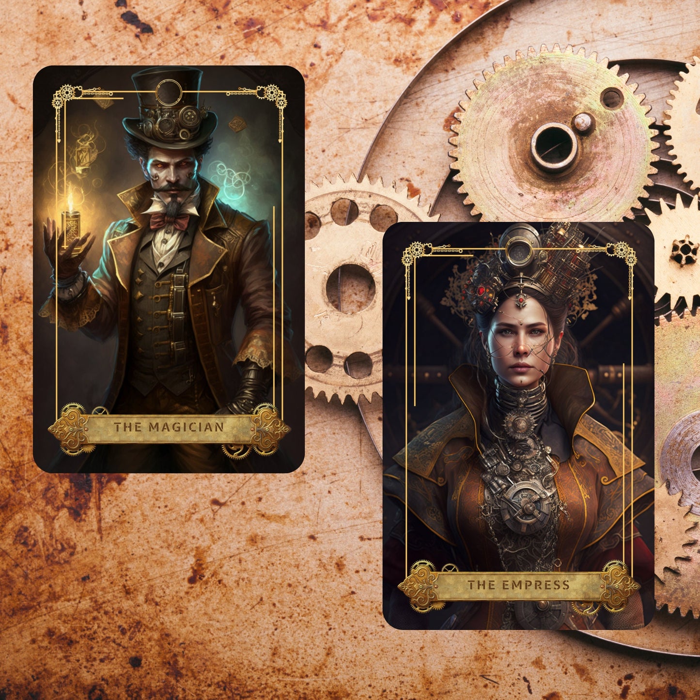 STEAMPUNK TAROT DECK, 78 Tarot Cards, Tarot deck  Guidebook, Tarot, Oracle Deck, Unique tarot deck,tarot cards,steampunk tarot,beginner