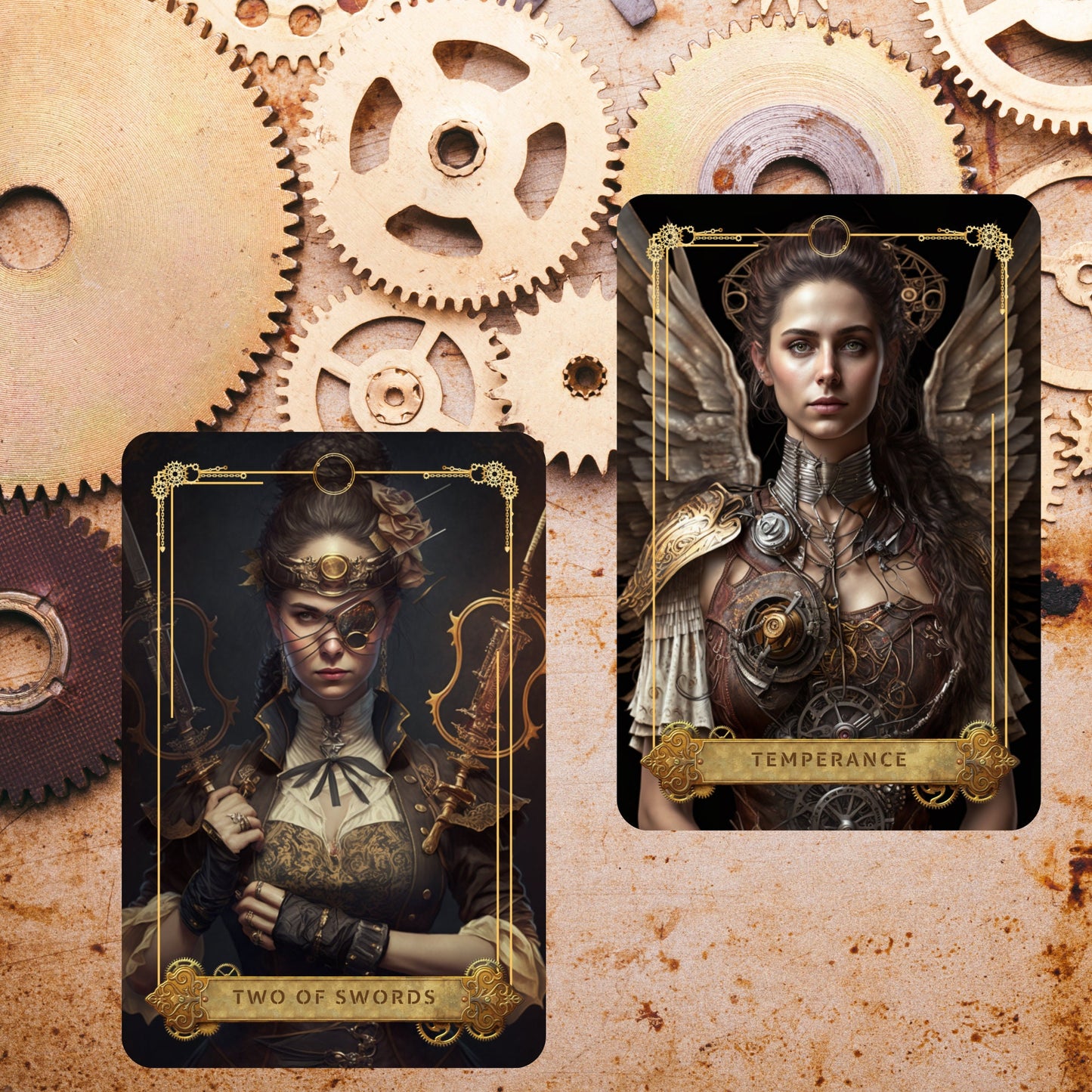 STEAMPUNK TAROT DECK, 78 Tarot Cards, Tarot deck  Guidebook, Tarot, Oracle Deck, Unique tarot deck,tarot cards,steampunk tarot,beginner